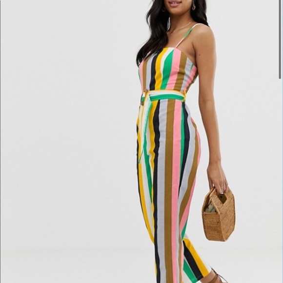ASOS Belted Jumpsuit in Stripe Print - Picture 2 of 4